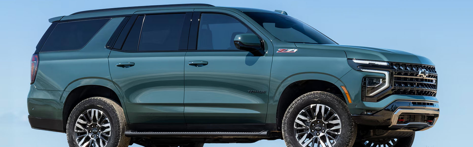 2026 Chevy Tahoe Z71 full-size SUV side view with rugged exterior design