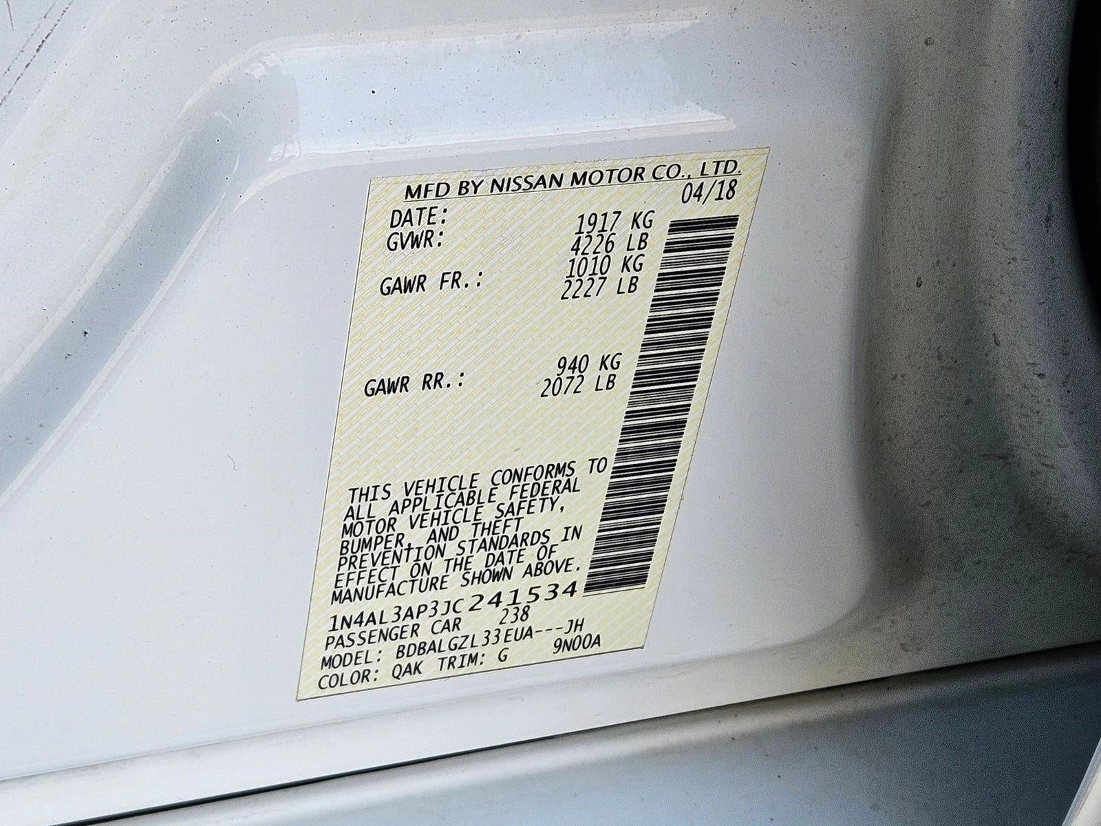 2018 Nissan Altima 2.5 S