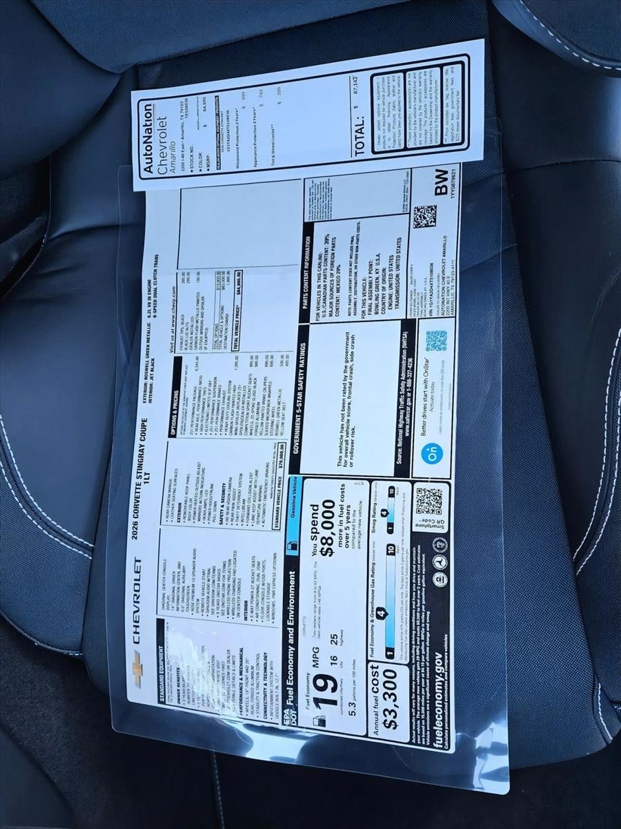 2026 Chevrolet Corvette Stingray 1LT