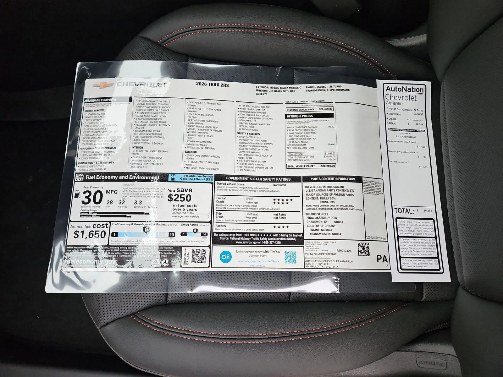 2026 Chevrolet Trax 2RS