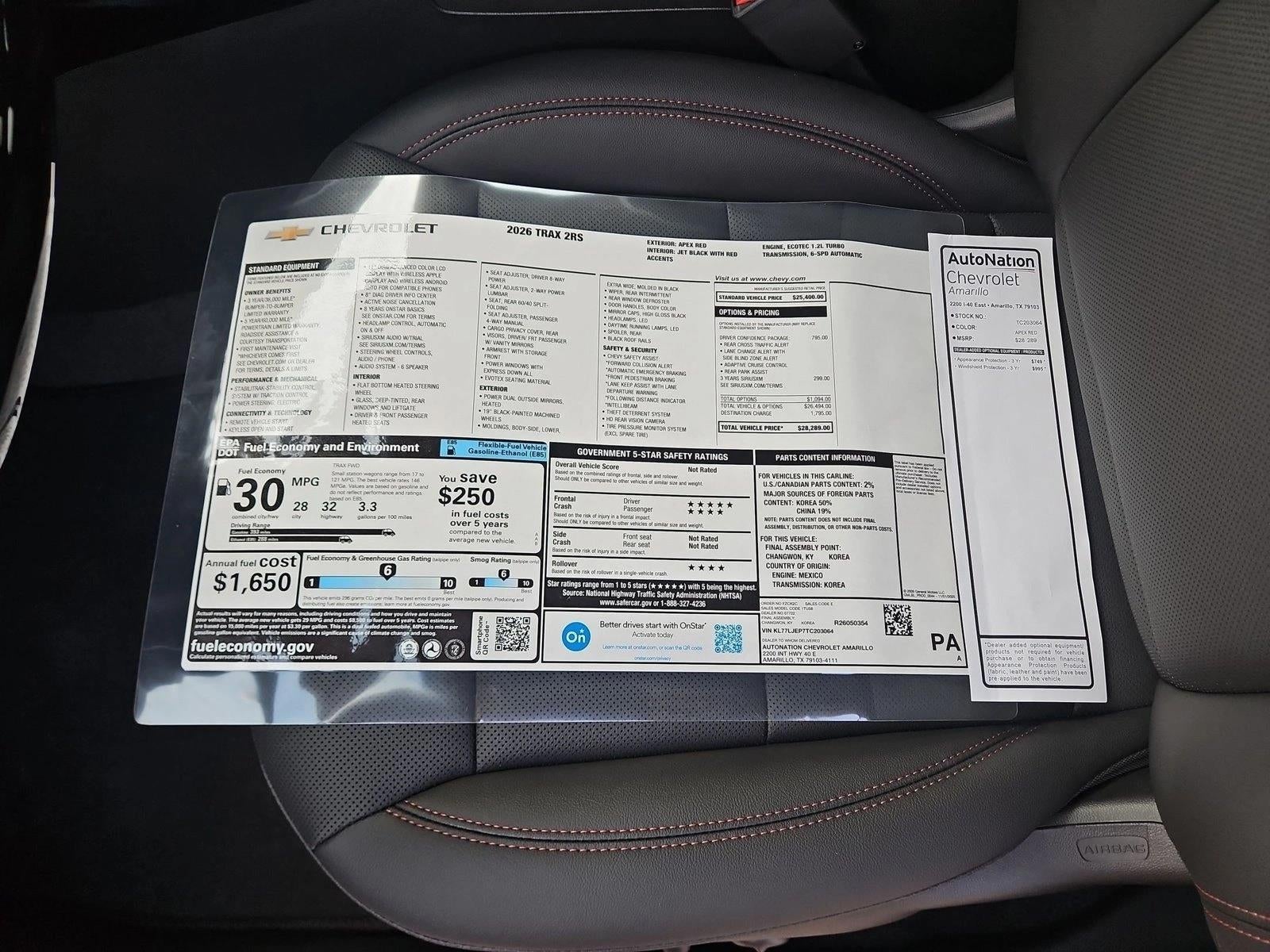 2026 Chevrolet Trax 2RS