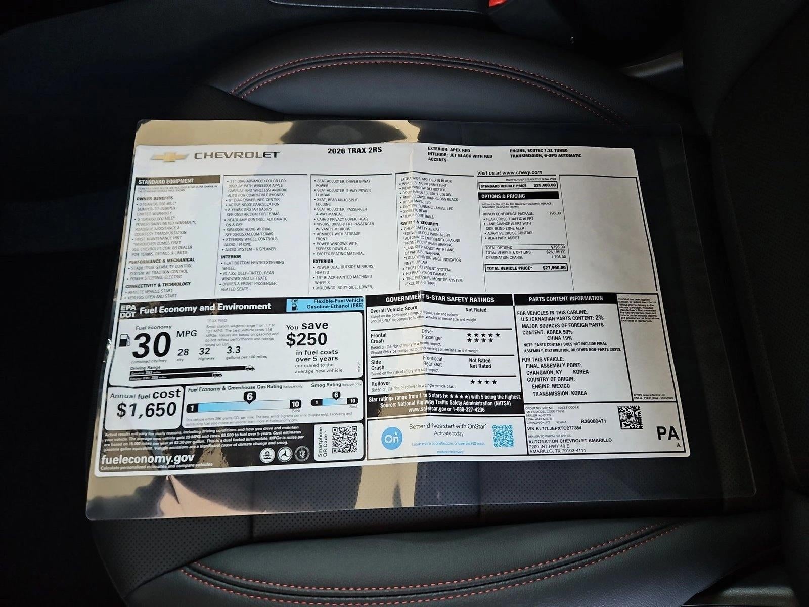 2026 Chevrolet Trax 2RS